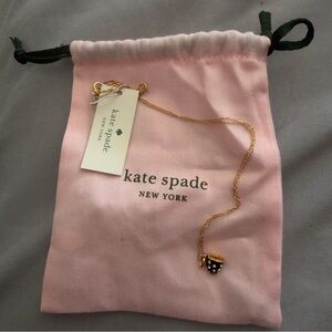 kate spade gold and black teacup pendant necklace